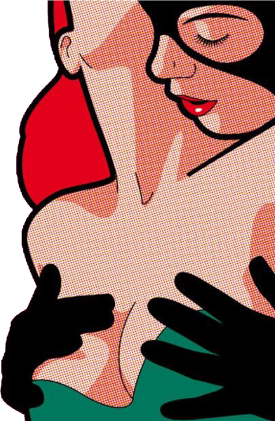 Женская грудь в стиле поп арт