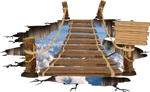 Разрушенный мостик для детей