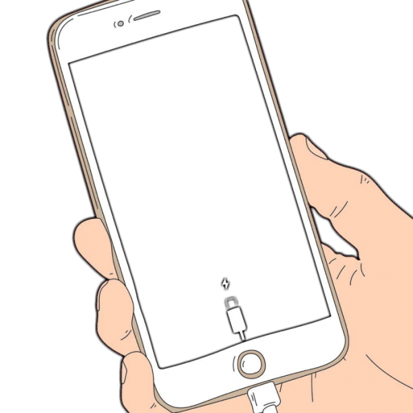 Смартфон нарисованный на белом фоне