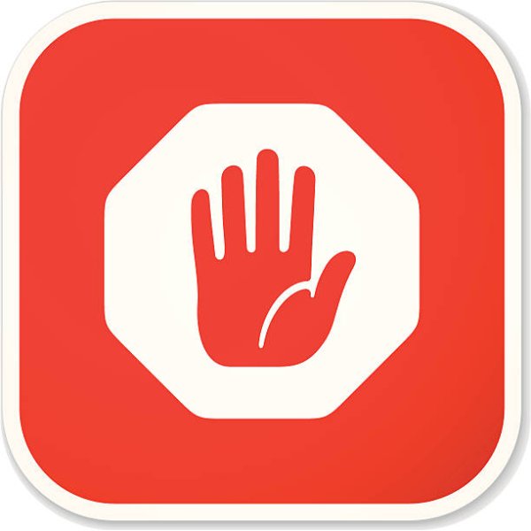 Рука стоп на прозрачном фоне