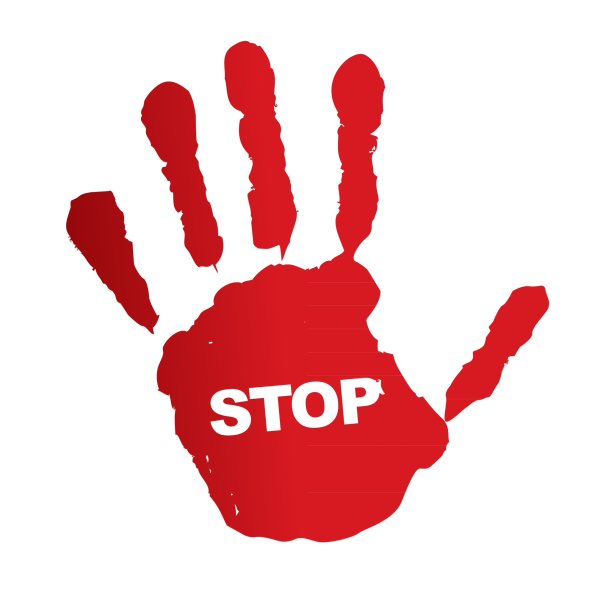 Ладошка с надписью стор