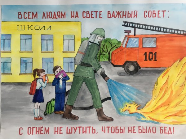 С огнем шутить опасно рисунки 2 класс