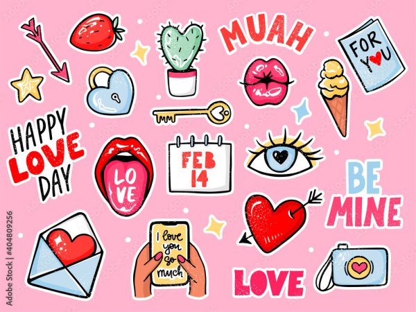 Набор стикеров ко Дню Святого Валентина