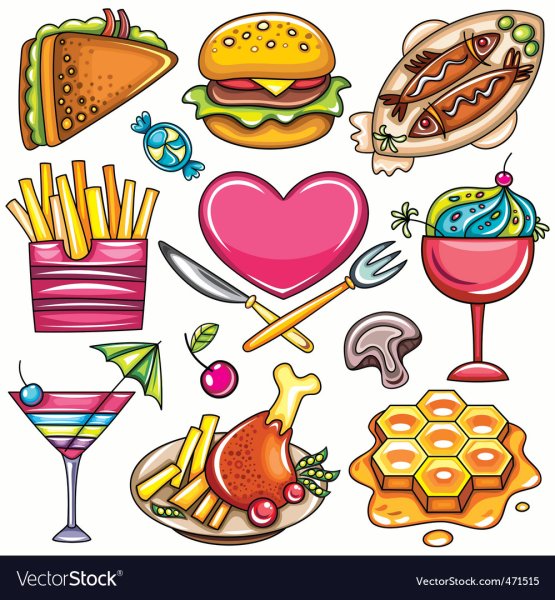 Еда картинки нарисованные