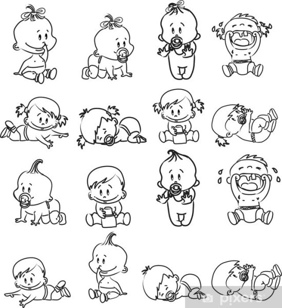 Стикеры чб для детей