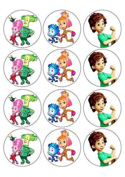 Печать на капкейки Фиксики