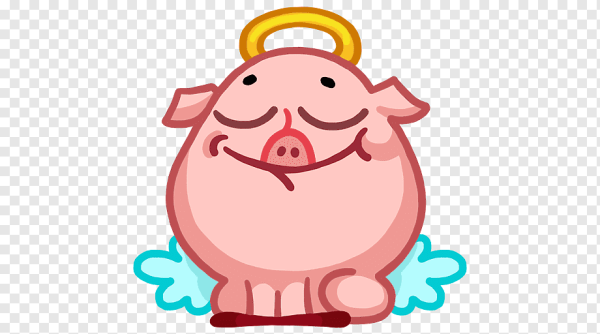 Стикер веселый поросенок