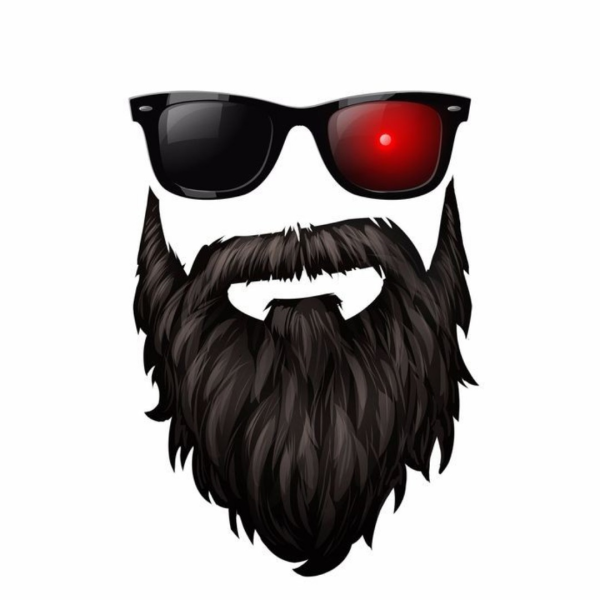 Череп с прической и бородой