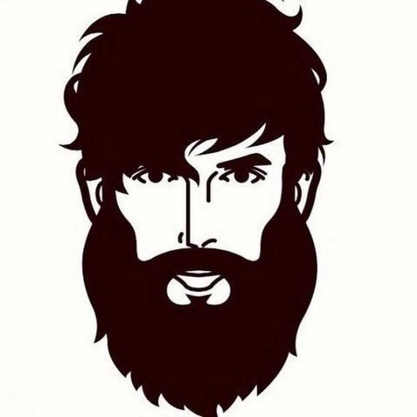Трафарет бородатого мужчины