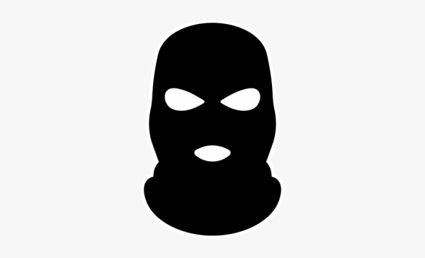 Чел в Балаклаве на черном фоне