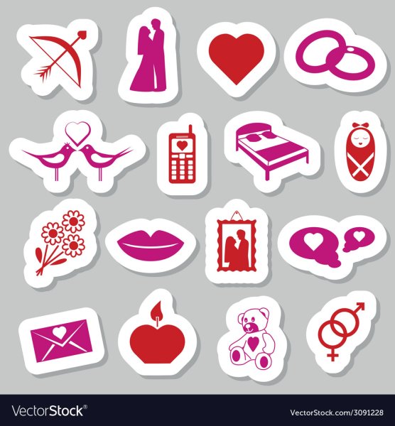 Интересные Стикеры про любовь