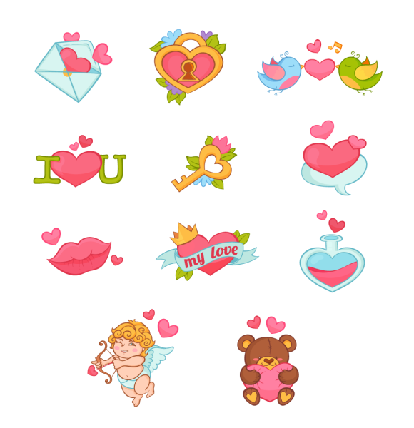 Любовные наклейки