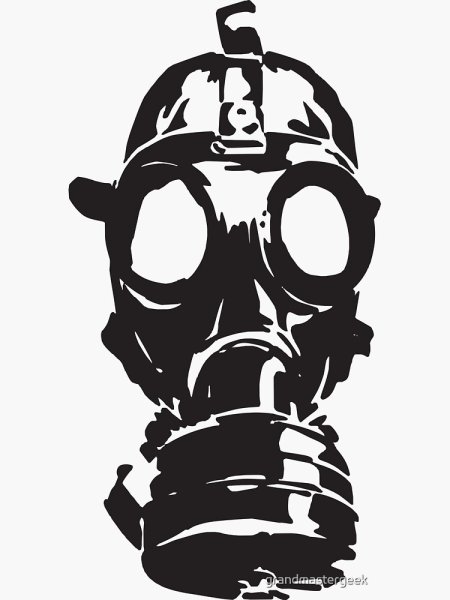 Наклейка в противогазе
