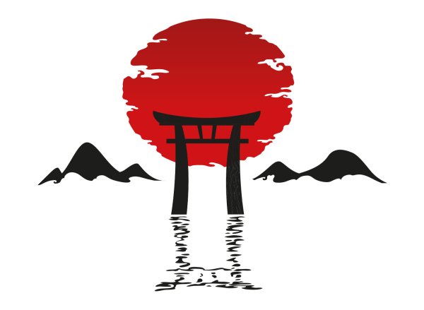 Гора Японии Фудзияма вектор силуэт