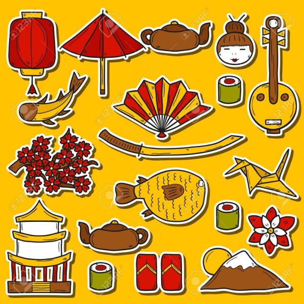 Наклейки с японской тематикой для распечатки