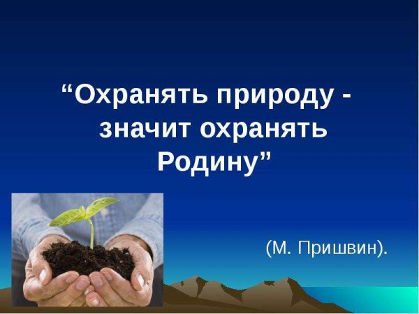 Плакат охранять природу значит охранять родину