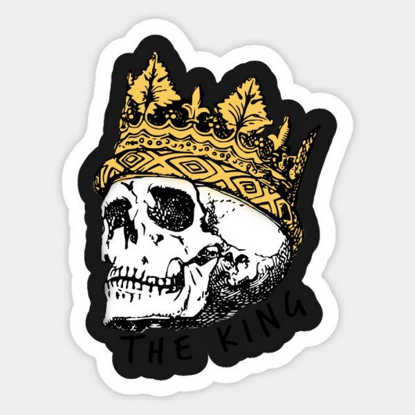 Наклейка золотой череп