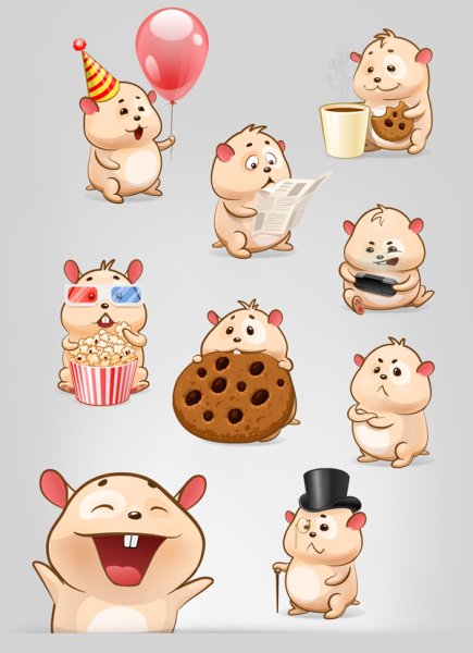 Стикеры с забавными животными