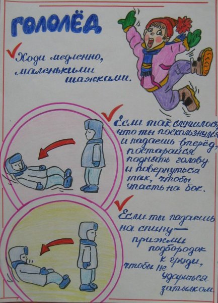 Гололед скользкая дорога плакат