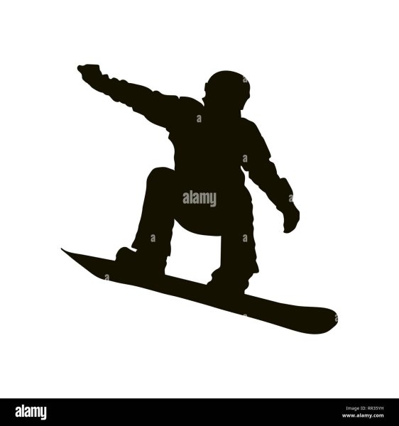 Силуэты сноубордистов