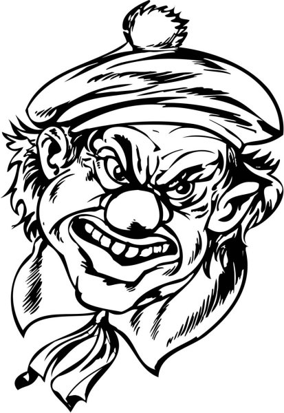 Клоун на черном фоне