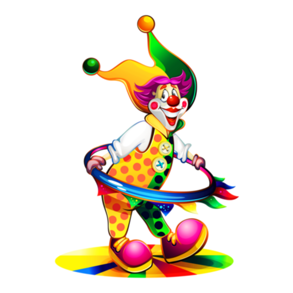 Значок клоуна черно белый