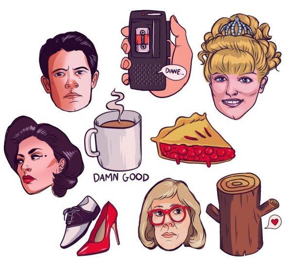 Твин пикс Стикеры