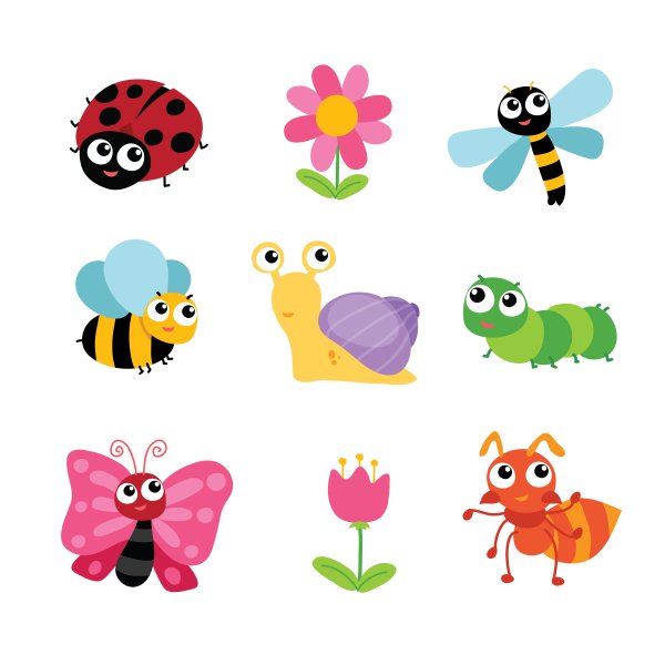 Мультяшные насекомые