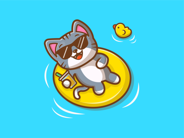 Cat Swim картинки для детей