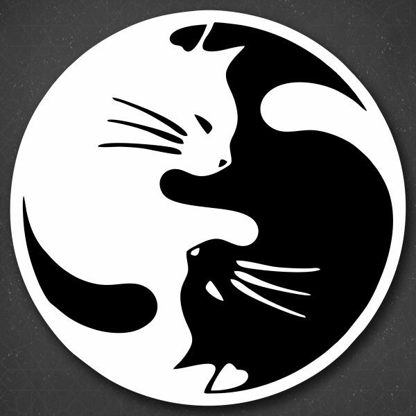 Инь Ян коты ррисунок арт