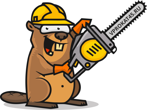 Бобер в каске с инструментом
