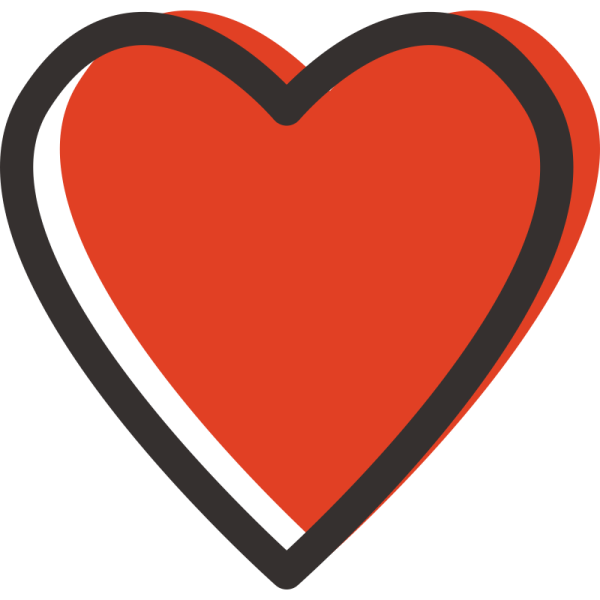 С красным сердцем