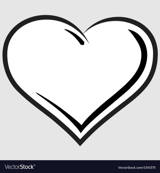 Сердце белый контур