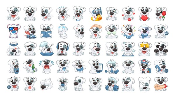 Стикер собачка с сердечком