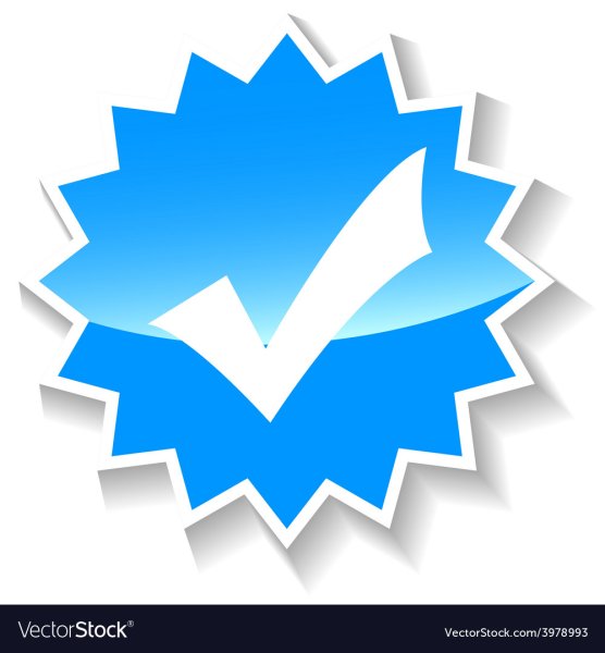 Синяя галочка верификации на белом фоне