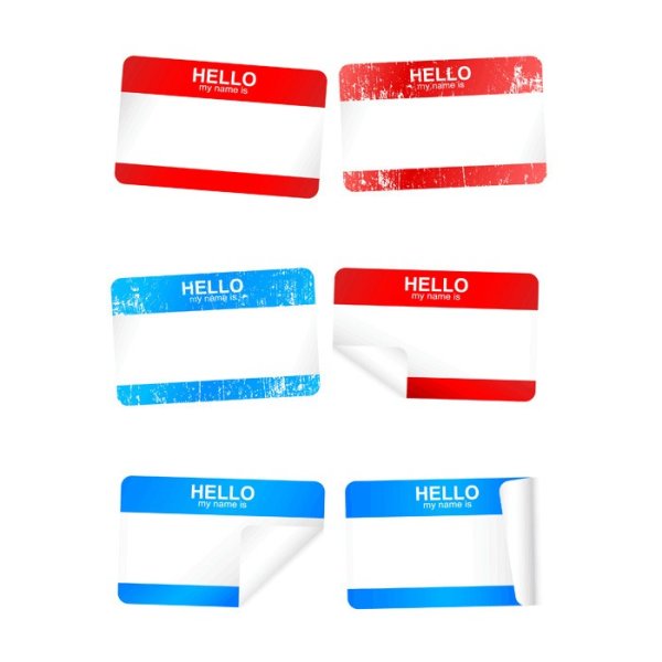 Размер наклейки hello my name is