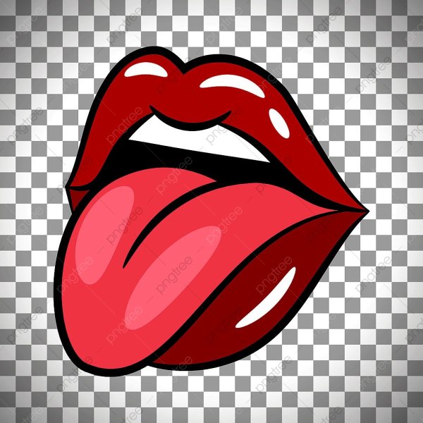 Поп-арт губы с языком