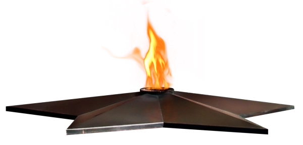 Вечный огонь на прозрачном фоне