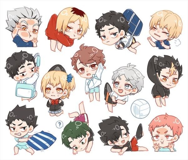 Чиби Стикеры по аниме волейбол