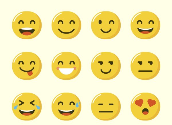 Смайлы эмоции плоские