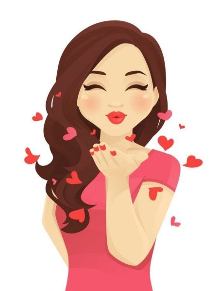 Стикеры воздушный поцелуй для женщины