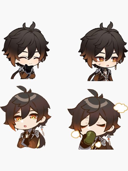 Чжун ли Геншин Чиби Стикеры
