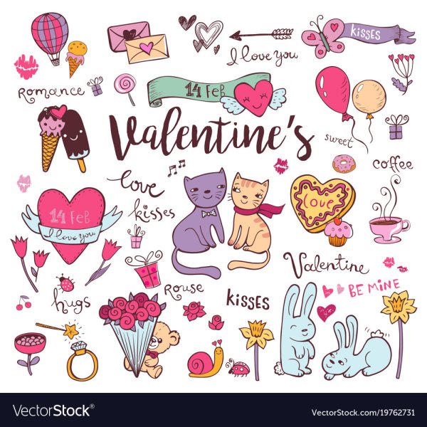 Наклейки на день Святого Валентина