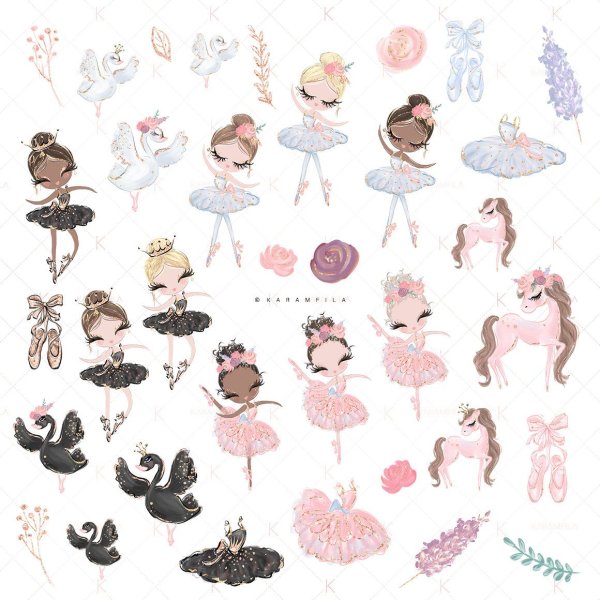Наклейки балерины маленькие