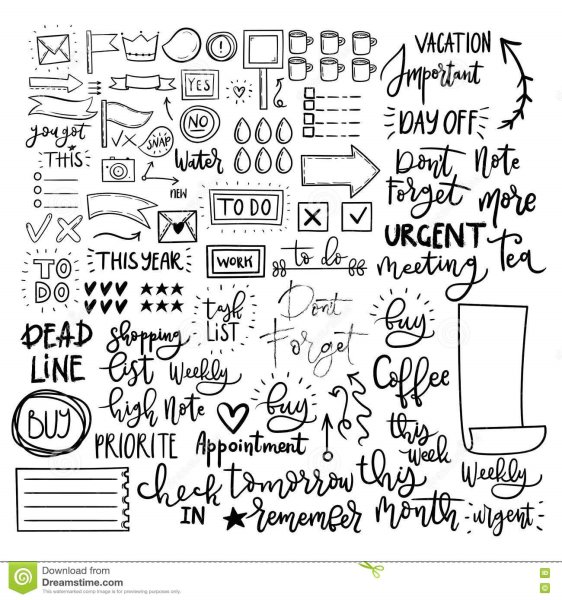 Наклейки чб для ежедневника