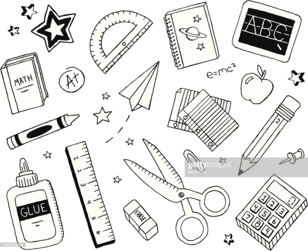 Рисунки для срисовки школьные принадлежности