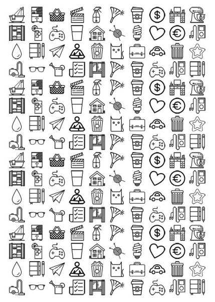 Наклейки для ежедневника черно белые