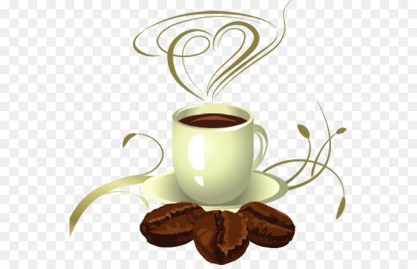 Красивая чашка кофе на прозрачном фоне