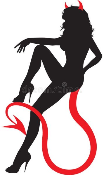Силуэт девушки дьявола