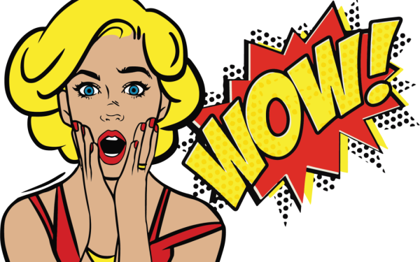 Девушка в шоке поп арт